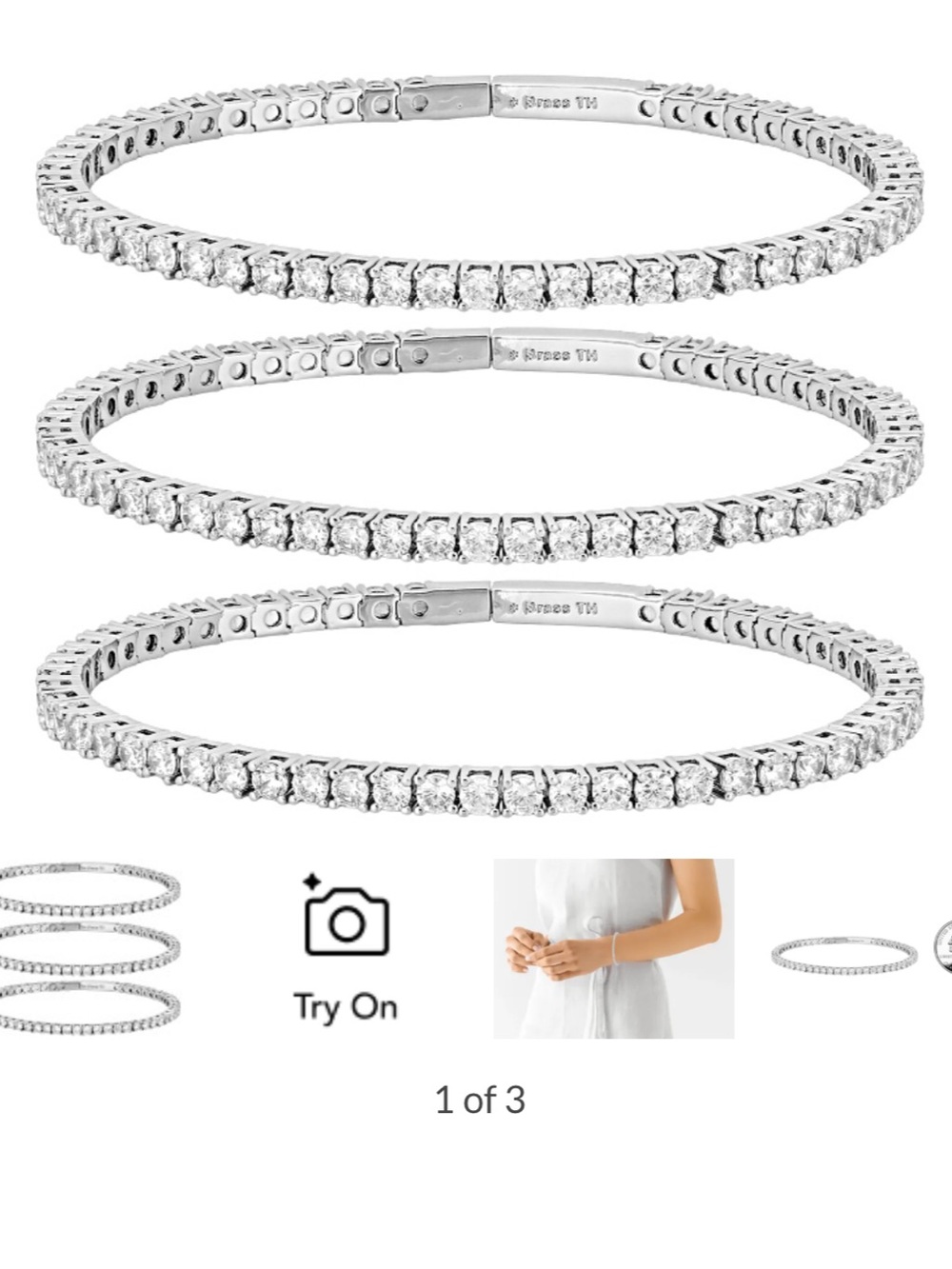 NEW Bella Luce Ottone White Cubic Zirconia Flex Bangle Set of 3 27.69ctw